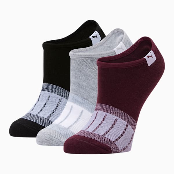 Women's No Show Socks [3 Pack], LT PASTEL GREY, extralarge